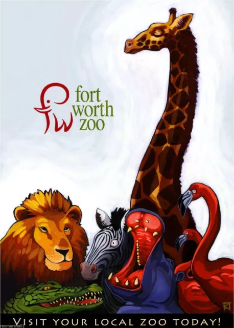 95064 Ft. Fort Worth Texas Zoo Animals United States Decor Wall Print Poster