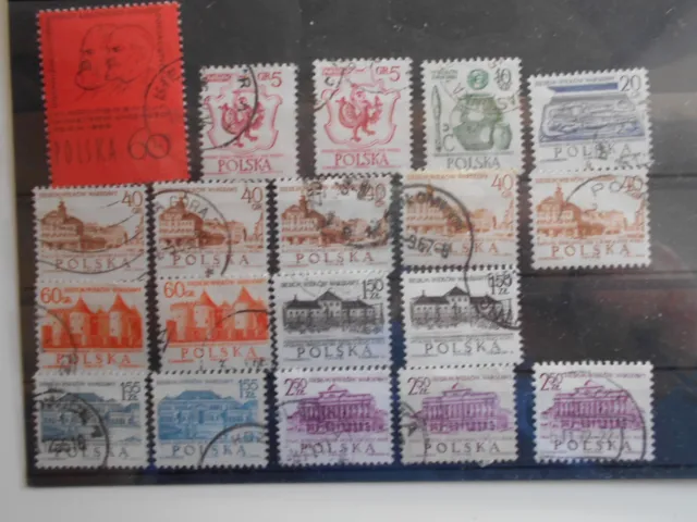 Briefmarken Polen Polska 1965 Mi-Nr. 1596 und 1597 - 1604 gestempelt + Zugabe