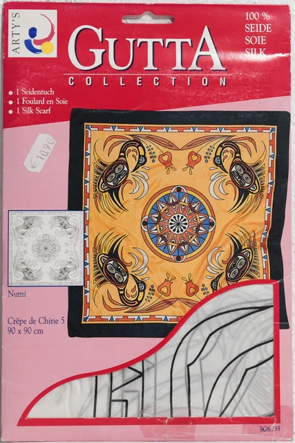 Seidentuch, ARTY'S Gutta Collection, "Numi" 90x90 cm, panquequeque chino 5 Seidentuch, ARTY'S Gutta Collection, "Numi" 90x90 cm, panquequeque chino 5