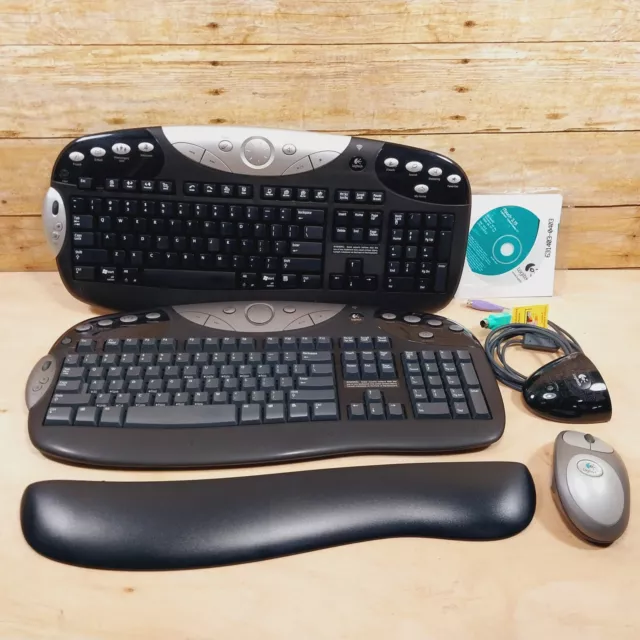 Logitech Cordless Mouse W/ Receiver, Keyboard YRJ20 & YRE20 Tested & Works!