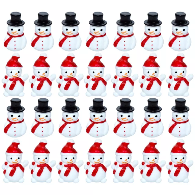 40 Mini Snowman Figurines Xmas Decoration for Cake Topper & Flowerpot-LE