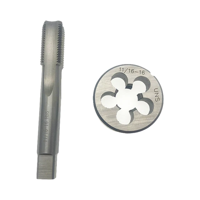 11/16" - 16 HSS Machine 11/16-16 Plug Tap and 11/16-16 Die Threading Tool New