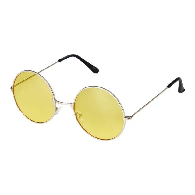 Yellow Lens John Lennon Style Round Sunglasses Retro Adults Mens Womens Glasses