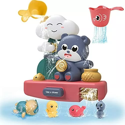 Luclay Jouet de Bain, Jouet de Bain Cascade 7 Pcs pour Bébé à Partir de 1 an, Jo