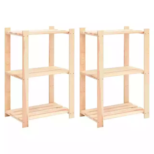 Ã‰tagÃ¨res de rangement Ã  3 niveaux 2 pcs 60x38x90 cm Pin 150 kg