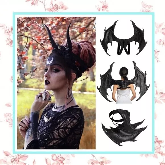 Wings Dragon Devil Claw Cosplay Costume Bat Wing Creature Mystical Fantasy Black