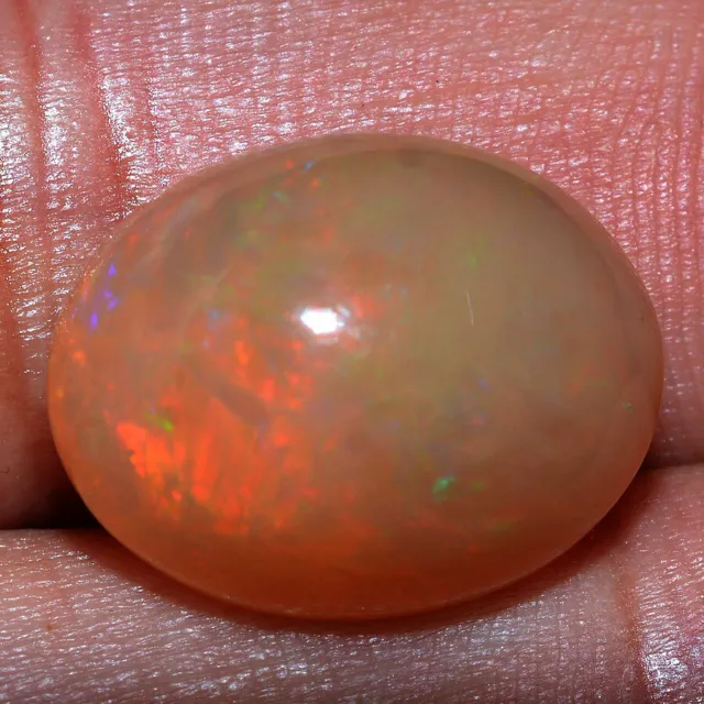 9.50 Karat Natürlich Opal Äthiopien Flashy Farben Unbehandelt Oval Edelstein ~