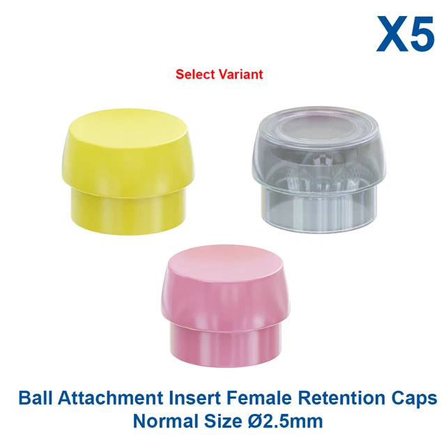 10x Dental Regular Size 2.5mm Metal Housing Caps For Ball Overdenture Attachments – Made In Italy