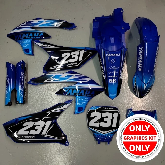 thumbnail image 2 of 1986 Yamaha YZ250 10pc Graphics Decal Kit - Oracal Vinyl, Waterproof & UV Resistant - Made In USA 2 of 5