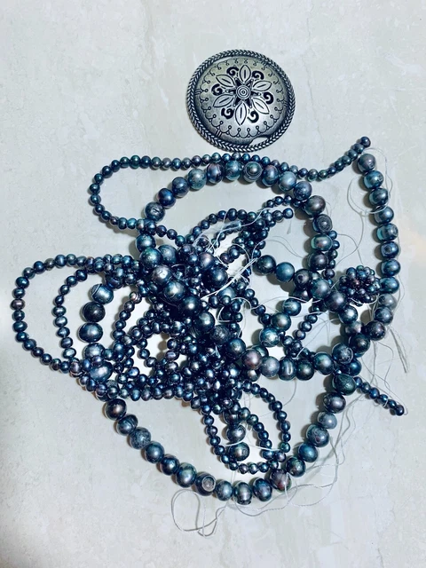 Strand of FAUX Pearl Beads Necklace for projects and art/crafts 7 mm #B22