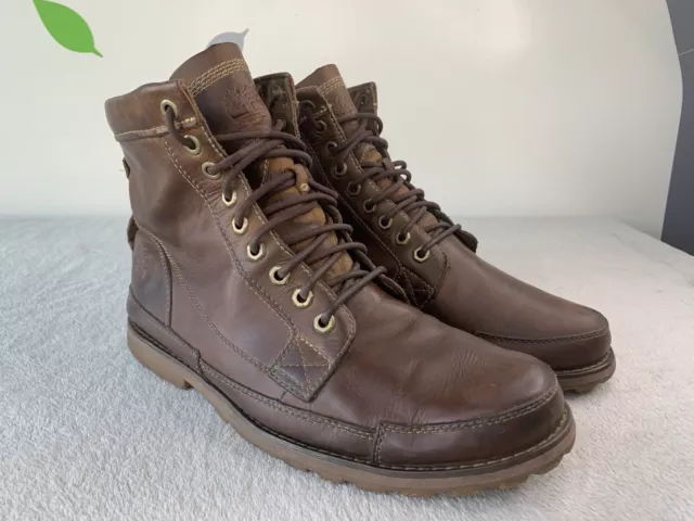 TIMBERLAND EARTHKEEPERS BROWN Leather Boots - UK 8.5 Wide Fitting 9Ring ...