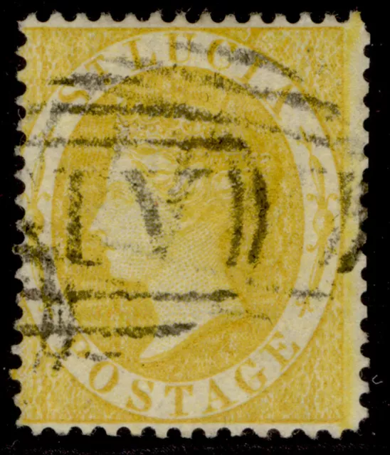 ST. LUCIA QV SG16, 4d yellow, FINE USED. Cat £24.