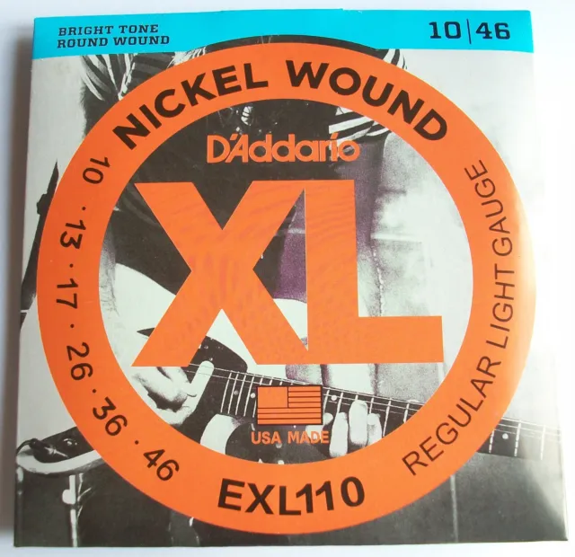 Jeu de cordes de marque D'Addario EXL 110 (10-46) pour guitare électrique