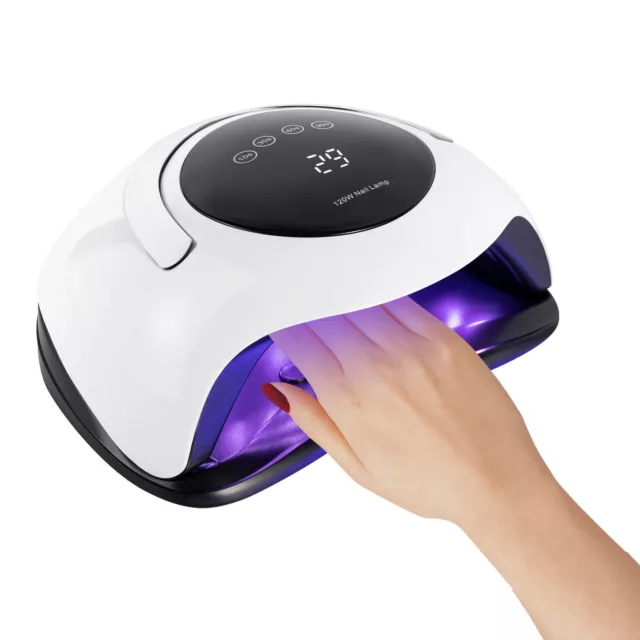 UV Lampe Nägel 120W UV Lampe für Gelnägel Nageltrockner mit Sensor LCD Di DE NEU