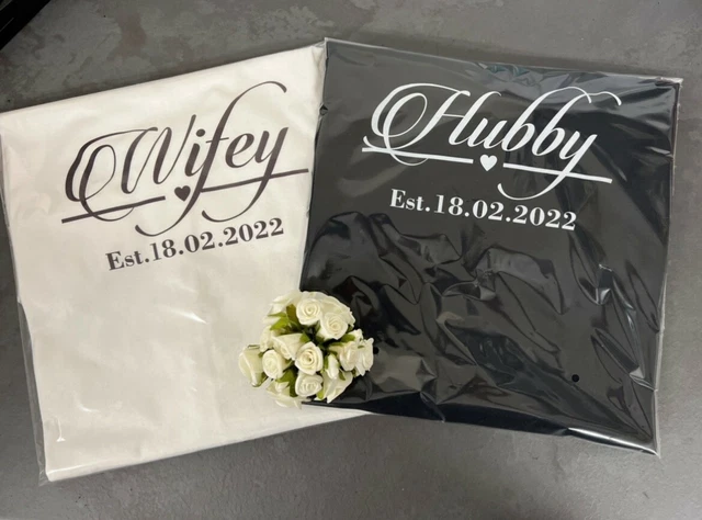 Magliette abbinate personalizzate Hubby moglie felpa con cappuccio matrimonio marito moglie sposata