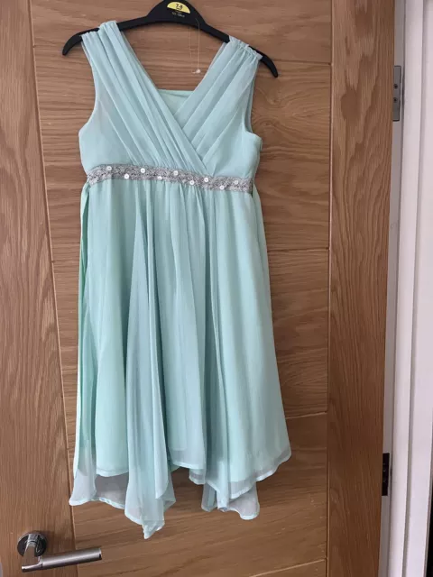 Monsoon Girls Dress Age 8 Mint Green