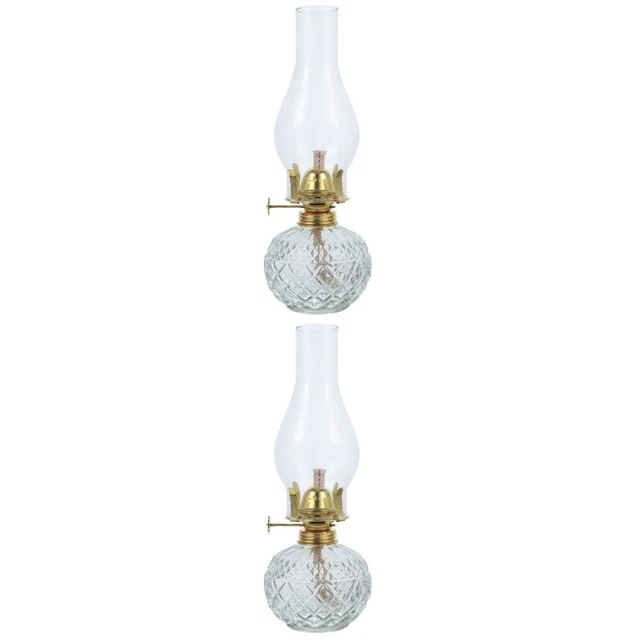2pcs antike Laterne Öllampenglas Kerosinlampe Öllantern im Innen- Außenatmosphär