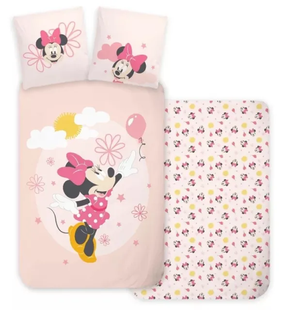 Disney Minnie Mouse  - Baby Bettwäsche - Set 100x135 + 40x60cm , rosa - NEU/OVP