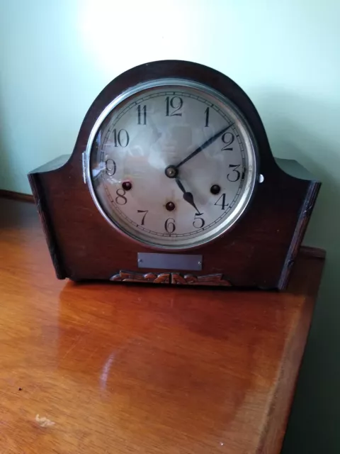 1937 HALLER  EIGHT DAY, WESTMINSTER CHIME MANTEL CLOCK, not working
