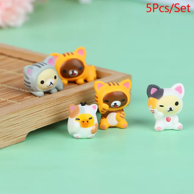 5Pcs Cute Cat Rilakkuma Figure Action Figure Rilakkuma Mini Cosplay PVC Toys