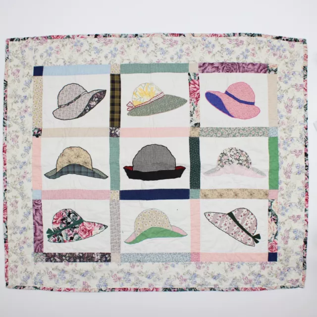 Sombreros de edredón para bebé hechos a mano diseño floral vintage 37x 43