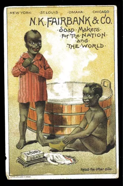 trade card, African-American children washing WU-D3-0323