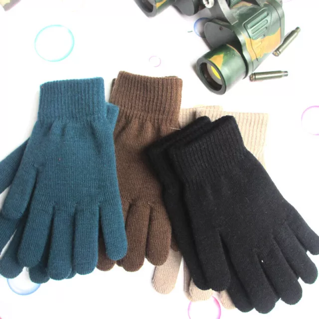 Gants D'hiver Tricotés Pour Hommes Et Femmes Doigt Complet Doux Coupe-Vent R