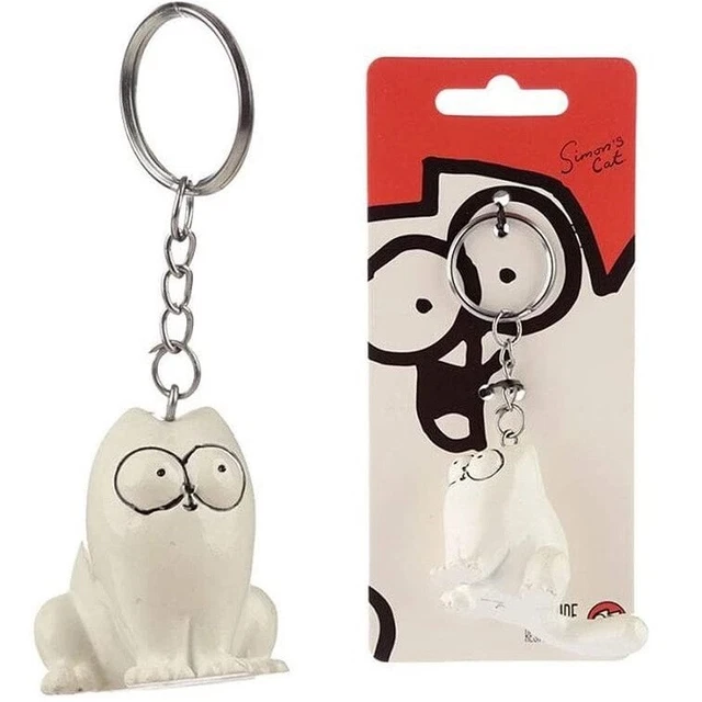 Simons Cat Sitting Keyring Resin Keychain Boys Girls Novelty Collectable Gift