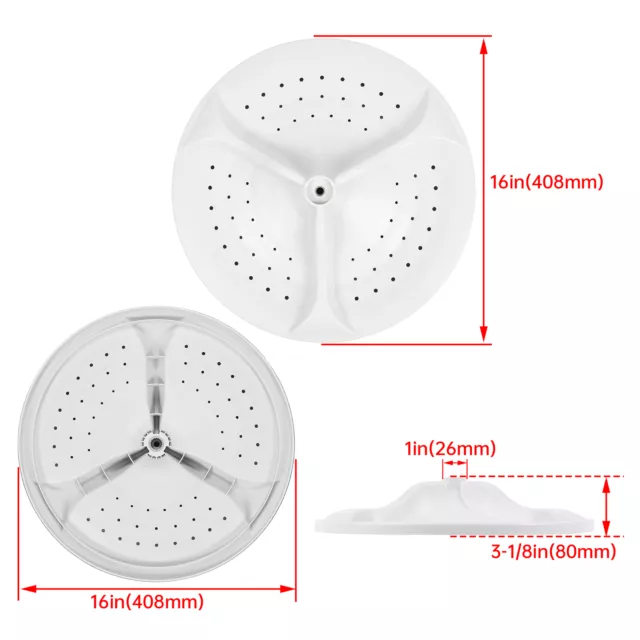 Washer Wash Plate Compatible with Whirlpool Washer #W10752283 2