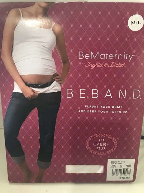 New Beband Maternity Band Womens M/L White Stretch Bematernity Ingrid Isabel