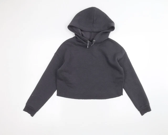 New Look Girls Black Cotton Pullover Hoodie Size 9 Years
