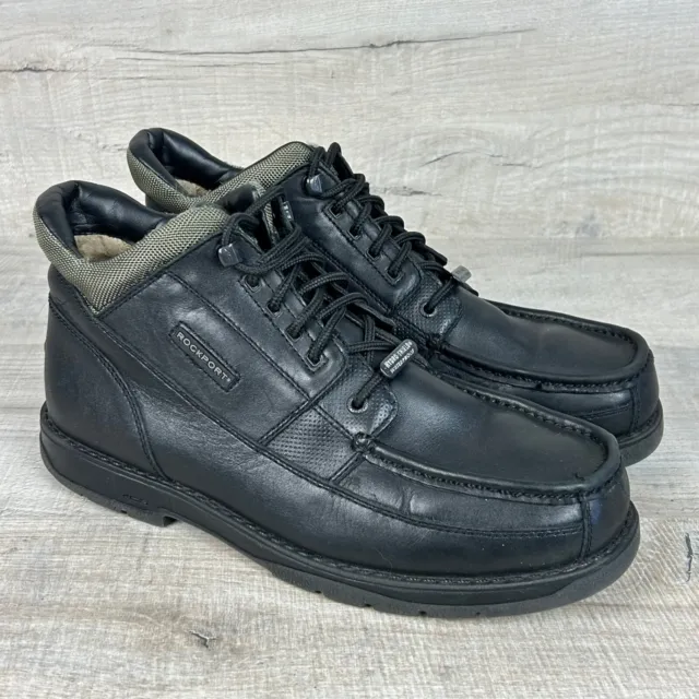 ROCKPORT XCS HYDRO-SHIELD Waterproof Black Leather Boots Mens Size UK ...