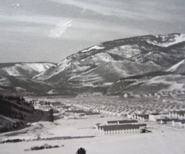 WWII ERA US Army Base Photo Utah? Colorado? Barracks Buildings circa ...