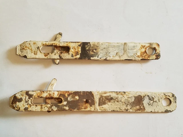 Vintage 2 Barn Door Latch and Hooks, a small latch and two random pieces.   M301 2