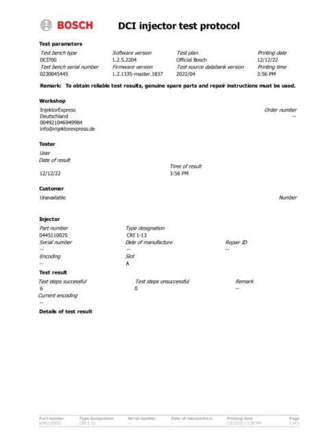 Mercedes CDI C-KLASSE Einspritzdüse Injektor A6110700687 0445110025 2