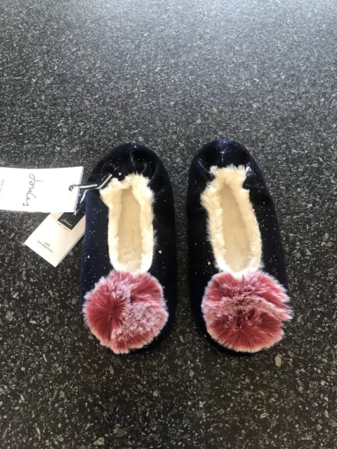 Joules Girls Size 12-13 Navy Slippers BNWT/RRP£14.95💕💕