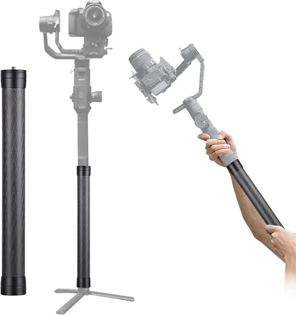 Trípode de extensión PULUZ 35 cm cámara poste de extensión fibra de carbono poste de mano 1/4