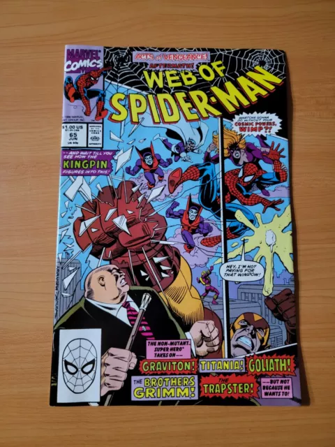 Web of Spider-Man #65 Direct Market Edition ~ NEAR MINT NM ~ 1990 Marvel Comics