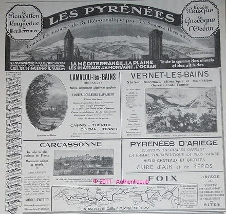 Publicite De 1926 Lamalou Vernet Carcassonne Foix  Pyrenees Ariege French Ad