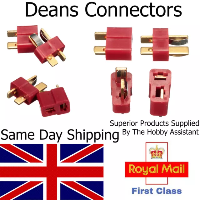 Deans Style T Plug Male Female Pair Connector RC LIPO Battery Hobby Set UK Lipo