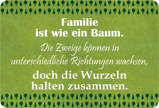SCHILD SPRUCH &FAMILIE ist wie ein Baum, Zweige Richtung" 20 x 30 cm
