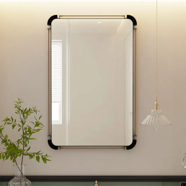 Wisfor Wall Bathroom Mirror Antique Frame for Living Room HD Antioxidant Glass