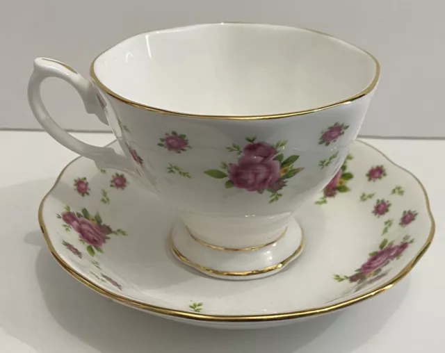 Royal Albert New Country Roses Footed Teacup and Saucer