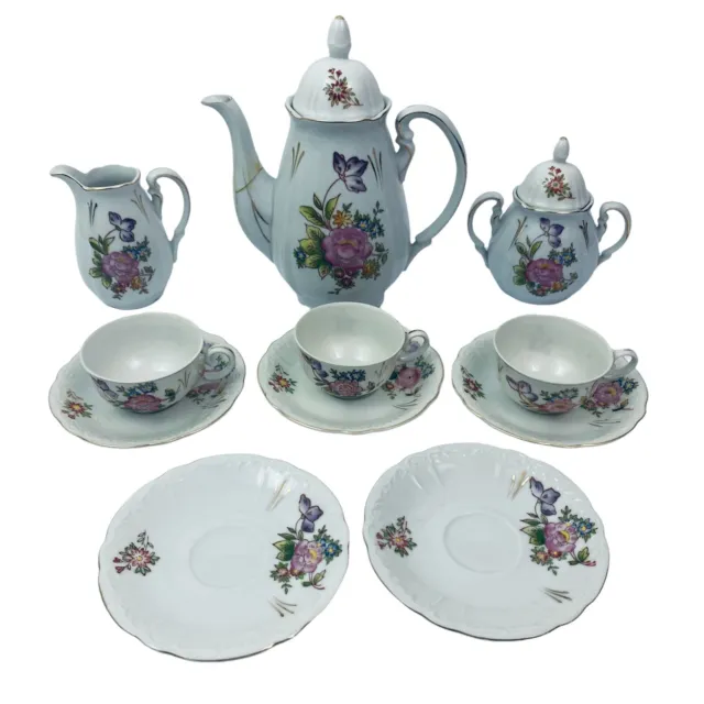 Chugai China Tea Set made in occupied japan hand painted Partial set Floral