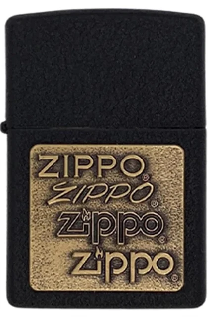 Accendino Antivento Zippo 362 Logo Black Uomo Metal Nero