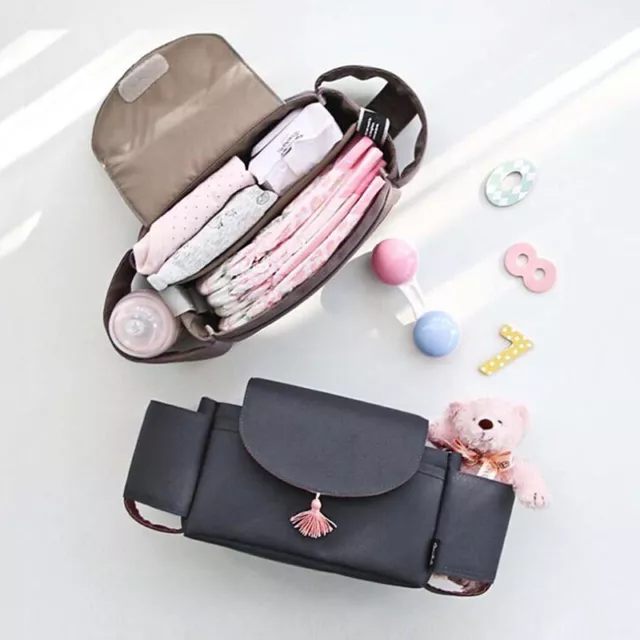 1X Universal Baby Trolley Storage Bag Stroller Cup Carriage Pram Buggy Organi-wf 2