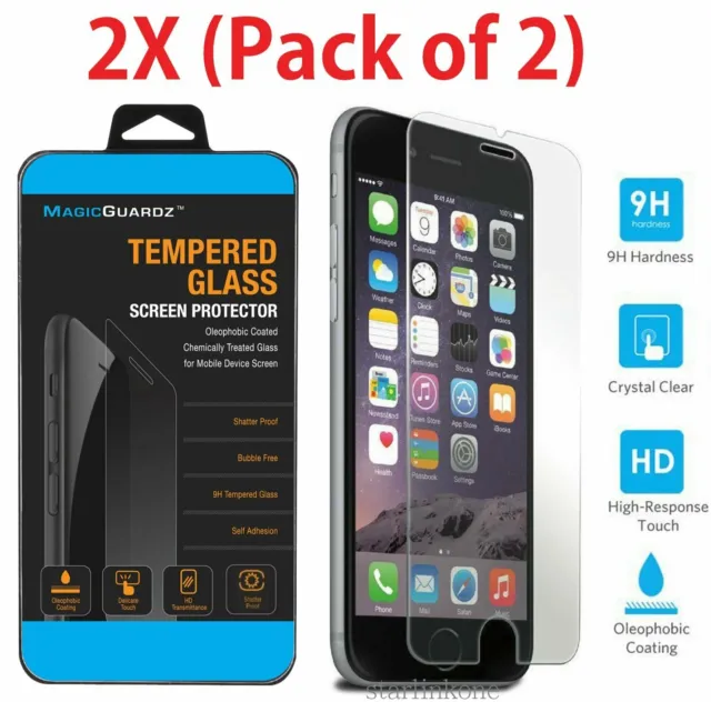 2X New Premium Tempered Glass Film Screen Protector for Apple iPhone 7