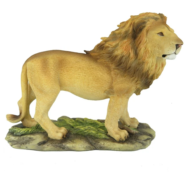 LION KING OF the Jungle Panthera Leo Figurine Miniature Statue 14"L New
