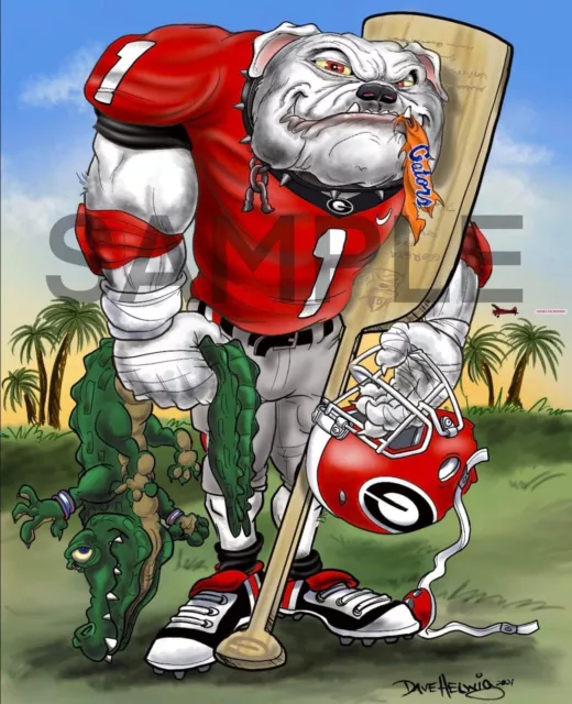 Georgia Bulldogs Football Vs Florida 2021 "Oar Dawg" Dave Helwig UGA Artwork