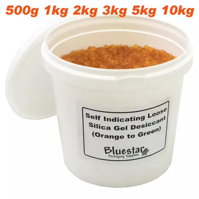 Silica Gel Desiccant Granules Beads Self Indicating Loose In Resealable Tubs